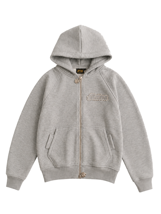 Signature Hoodie Product V1 Grey Melange. Grauer Maison De La Rue Hoodie, Vorderansicht.