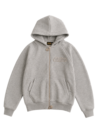 Signature Hoodie Product V1 Grey Melange. Grauer Maison De La Rue Hoodie, Vorderansicht.