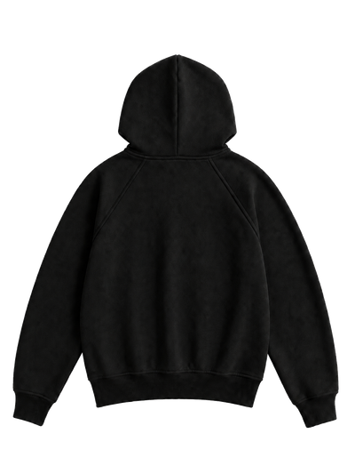 Signature Hoodie Product V2 Black. Schwarzer Maison De La Rue Hoodie, Rückansicht.