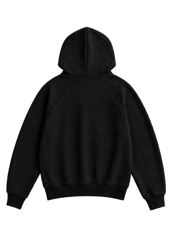 Signature Hoodie Product V2 Black. Schwarzer Maison De La Rue Hoodie, Rückansicht.