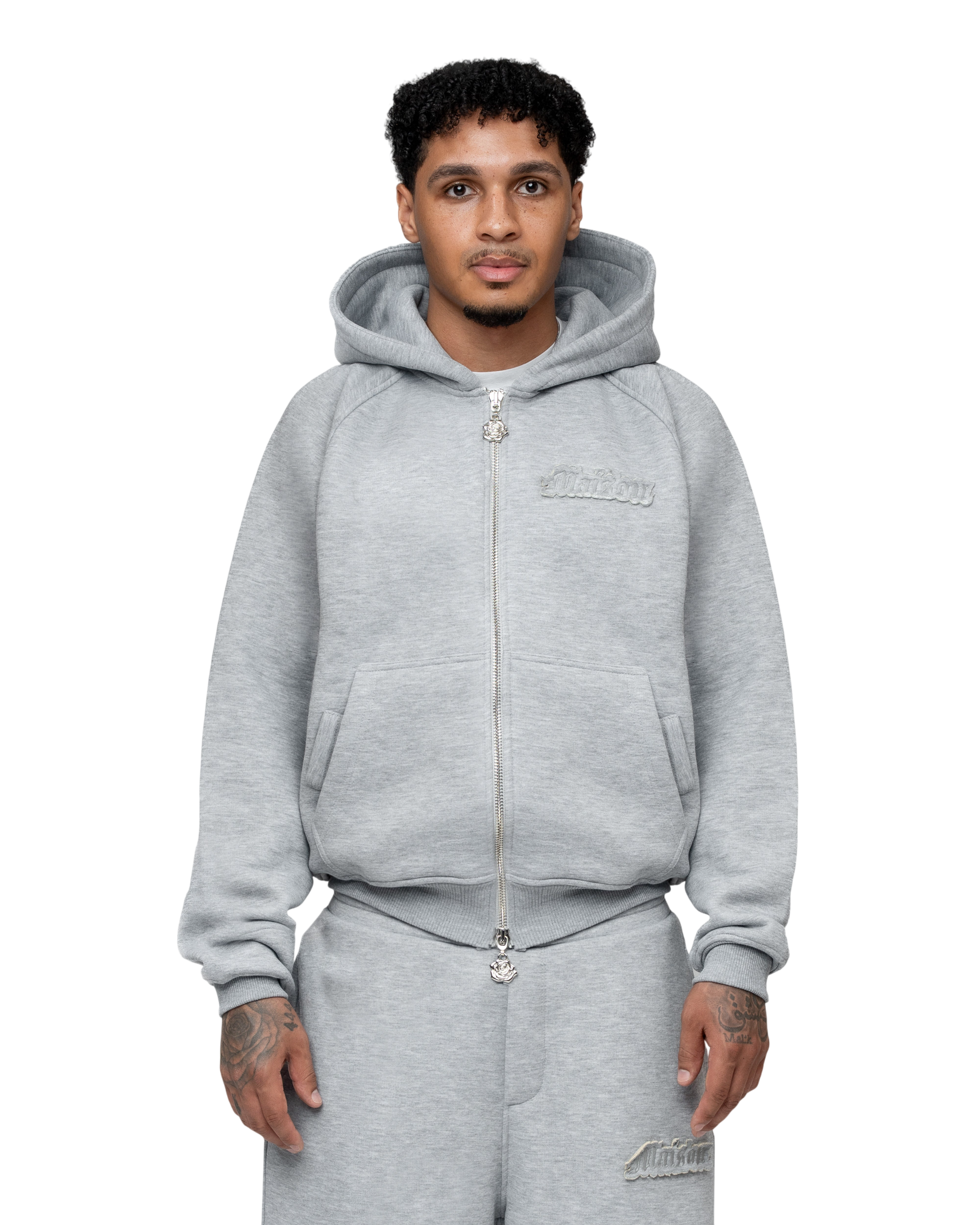 Signature Hoodie Model V1 Grey Melange